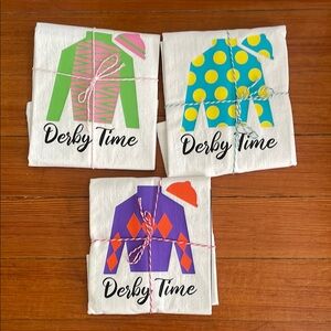 Set of 3 “Derby Time” Flour Sack Tea Towels